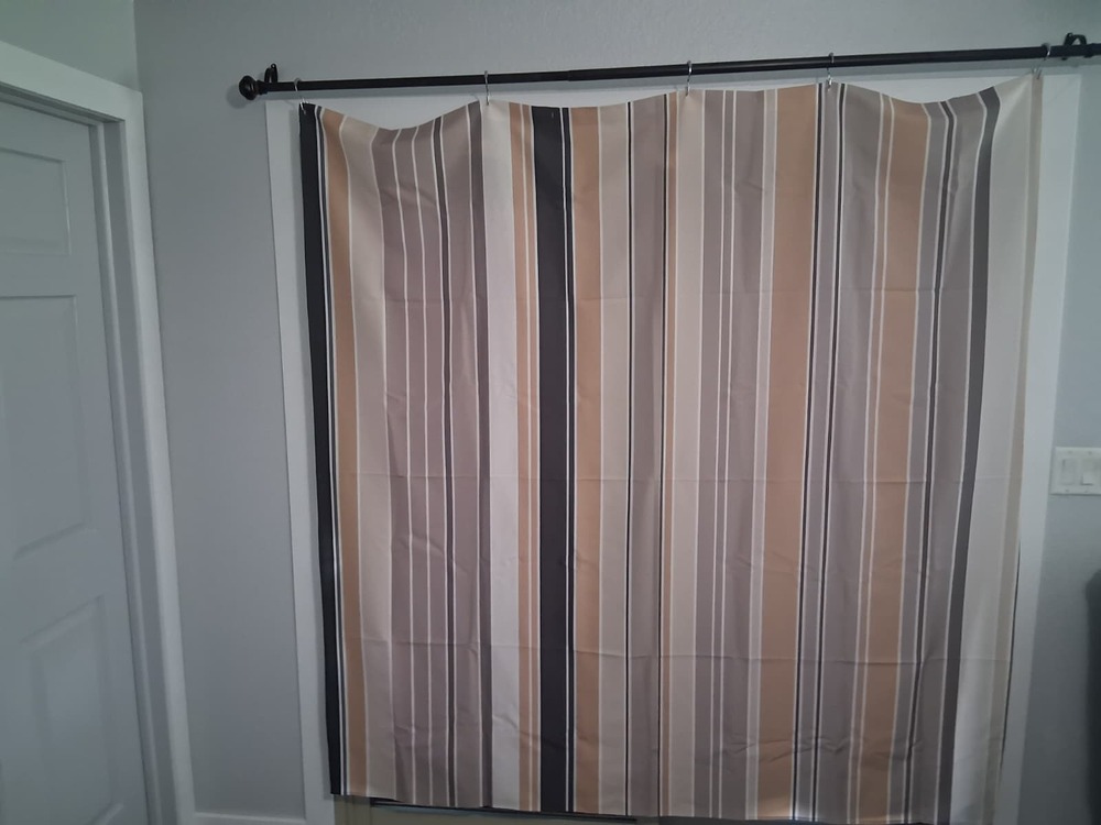 Vertical Stripe Beige Shower Curtain
